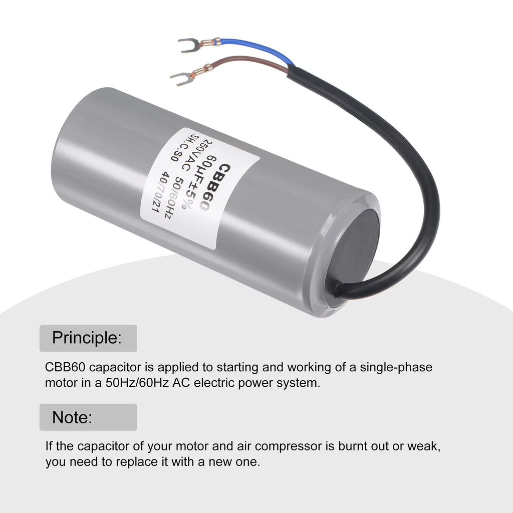124x50mm 60uF 250V AC Run Capacitor U9580