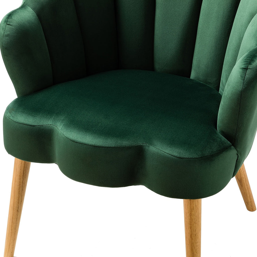 Scalloped Velvet Tufted Arm Chair V271
