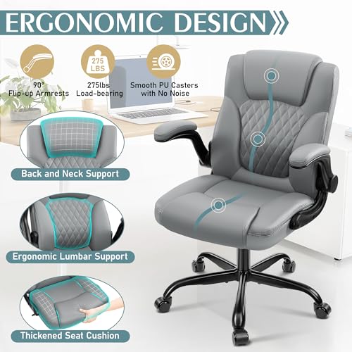 Black Leather Office Chair with Wheels X8623