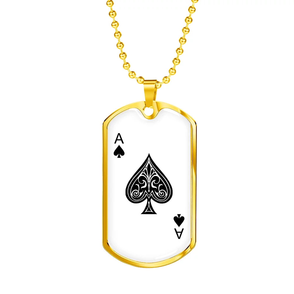 Stainless Steel or 18k Gold Dog Tag Necklace X4660