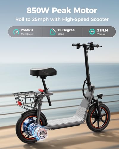 Electric Scooter with Seat, Front Suspension, Turn Signal K294933