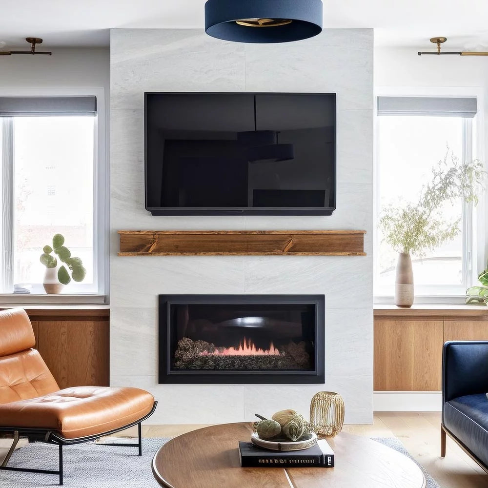 72 inch Floating Wood Fireplace Mantel Shelf R27896