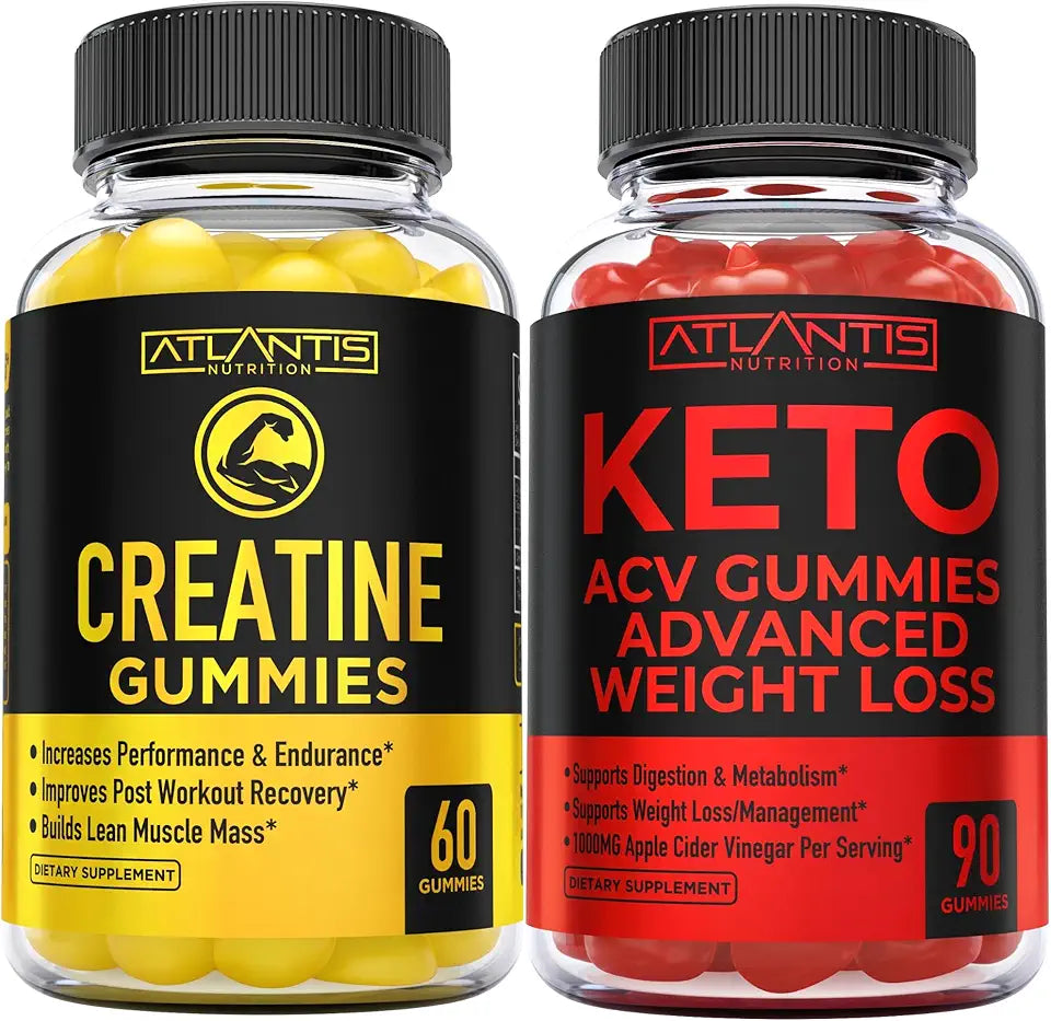 Creatine 2-Pack 120 Gummies + Keto Apple Cider Vinegar 90 Gummies L4388