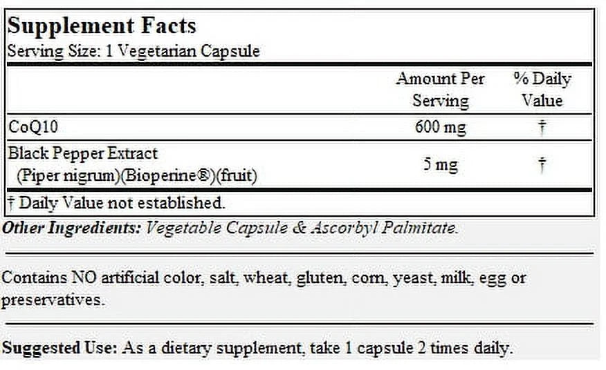 CoQ10 600mg Vegetarian Capsules 2-Pack H141406