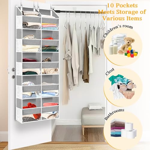 Light Grey 5-Tier Over The Door Hanging Storage Organizer E3153