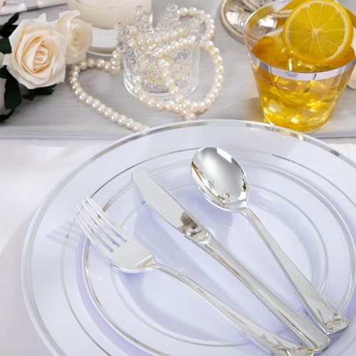 300 Pcs Gold Glitter Disposable Dinnerware Set Y1499