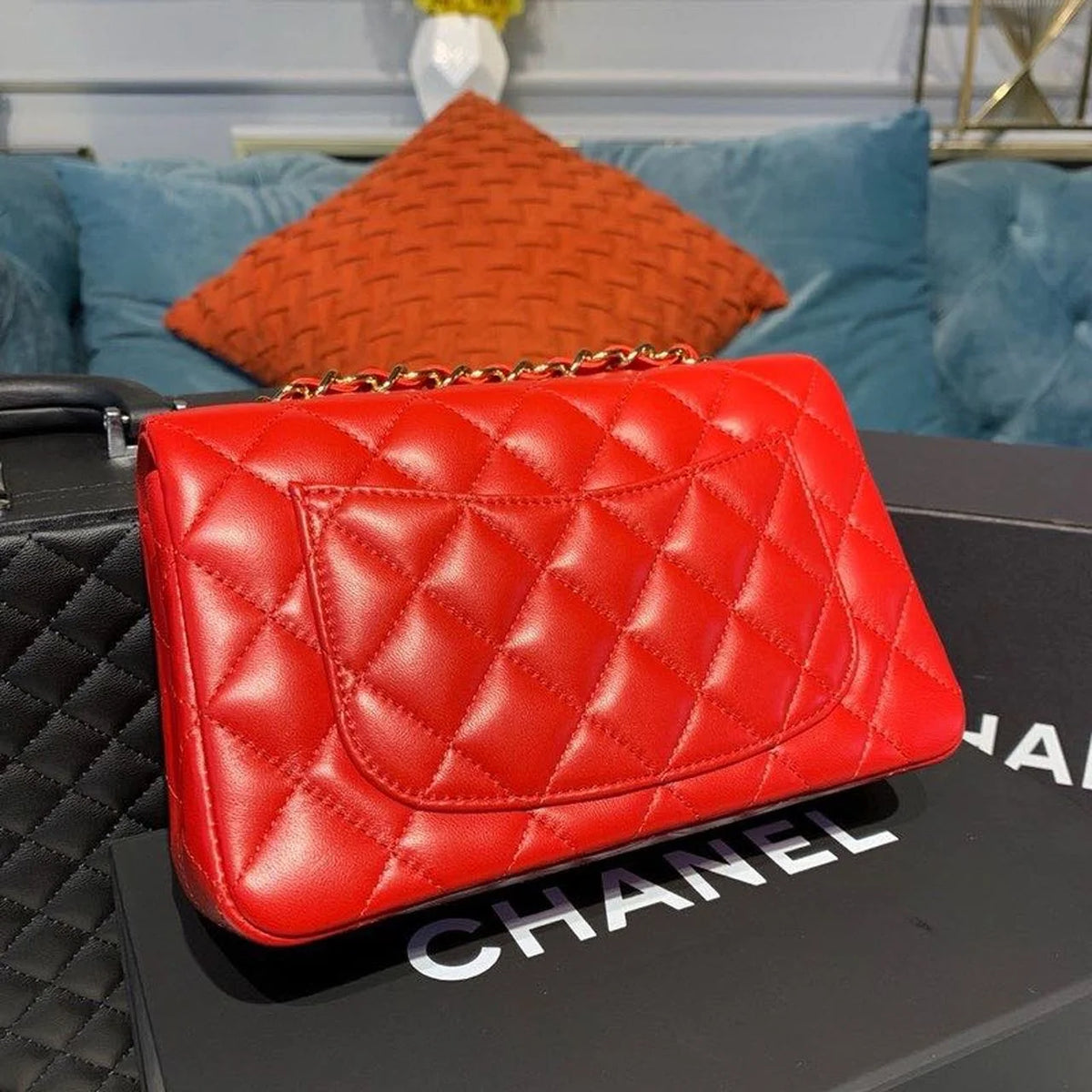 Red Mini Flap Shoulder and Crossbody Bag C38491