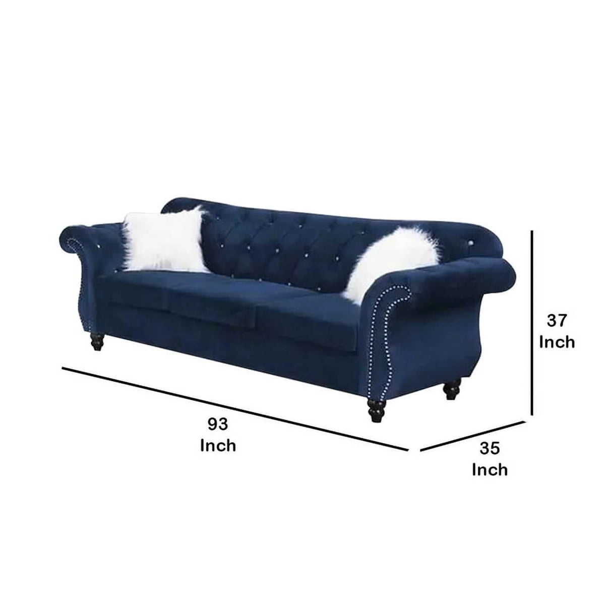 Blue Velvet Sofa J346255