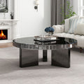 Grey Round Marble Textured Coffee Table K742379