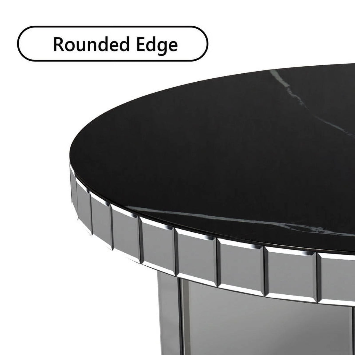 Grey Round Marble Textured Coffee Table K742379