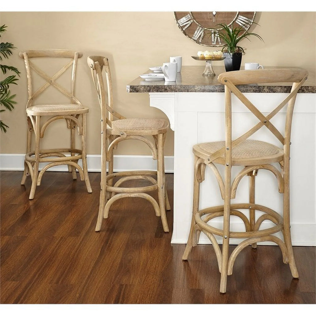 24" Gray Wash Wood Counter Stool K286086
