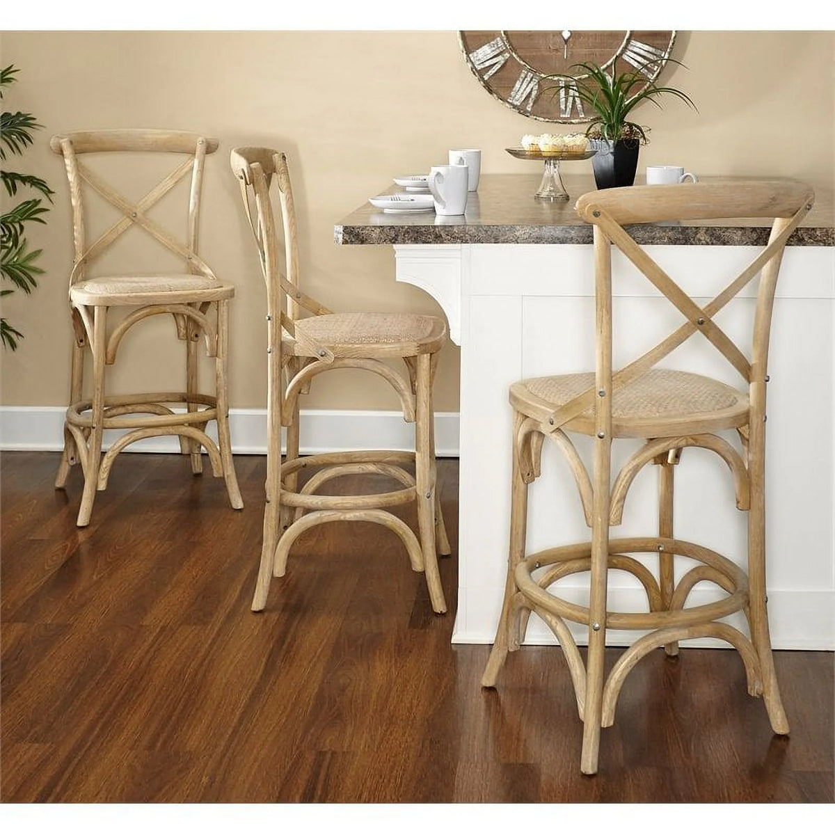 24" Gray Wash Wood Counter Stool K286086