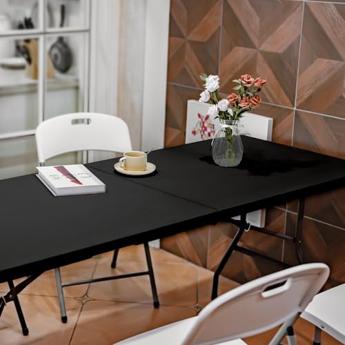 6ft Black Portable Folding Table F15331