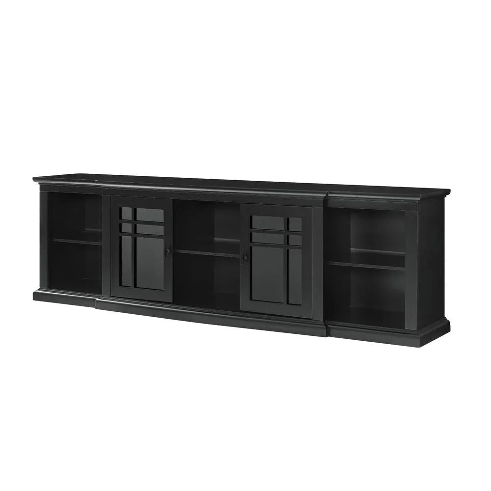 80" 2 Door Black Wood Console U47222