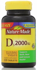 D3 2000 IU Tablets 220 ea Pack of 3 S552756