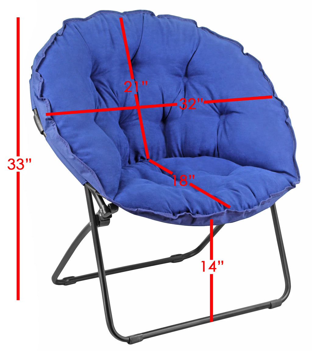 Blue Round Foldable Padded Chair M2723
