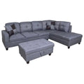 L Shape Sectional Sofa Black Grey W391