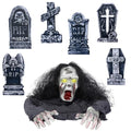 Halloween Outdoor Graveyard Decoration with 6 Tombstones O2352
