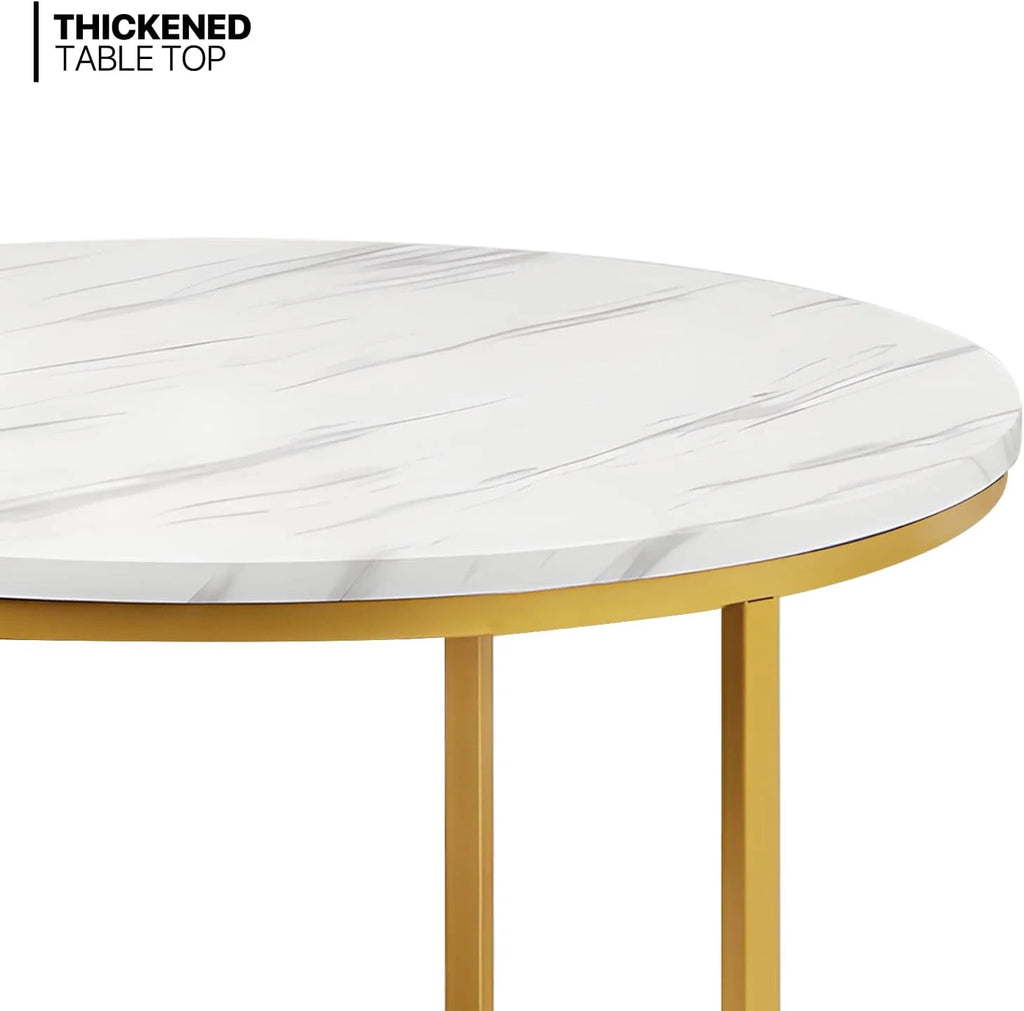 35" Marble Look Nesting Coffee Table Set of 2 K957