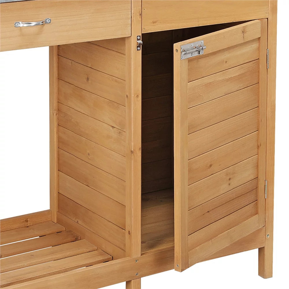 Garden Potting Bench with Cabinet Drawer E7331