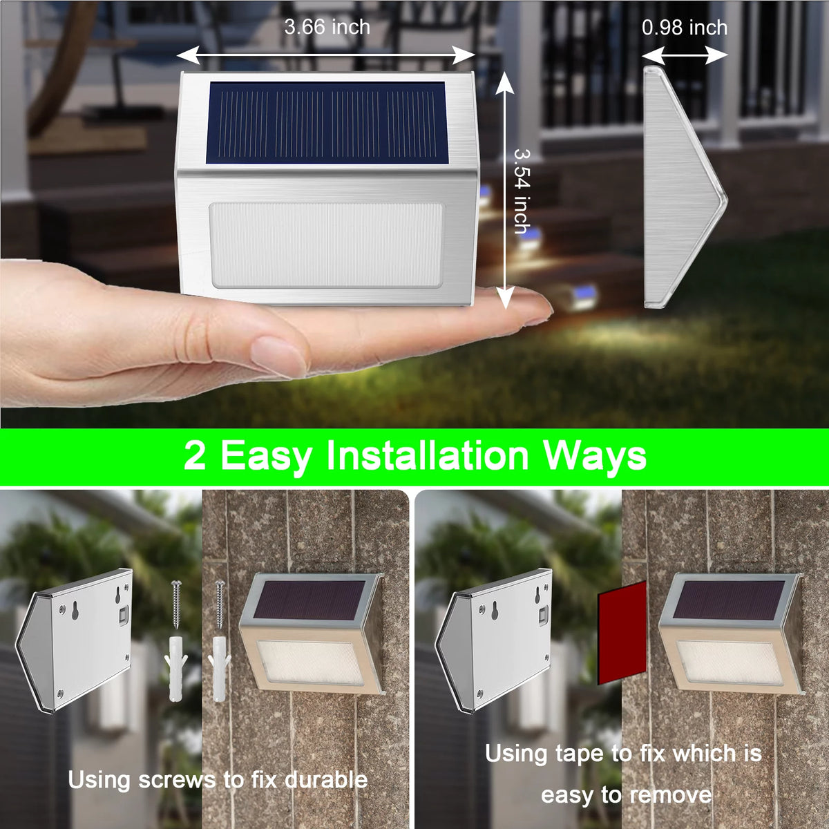 8 Pcs Outdoor Solar Fence Lights W946