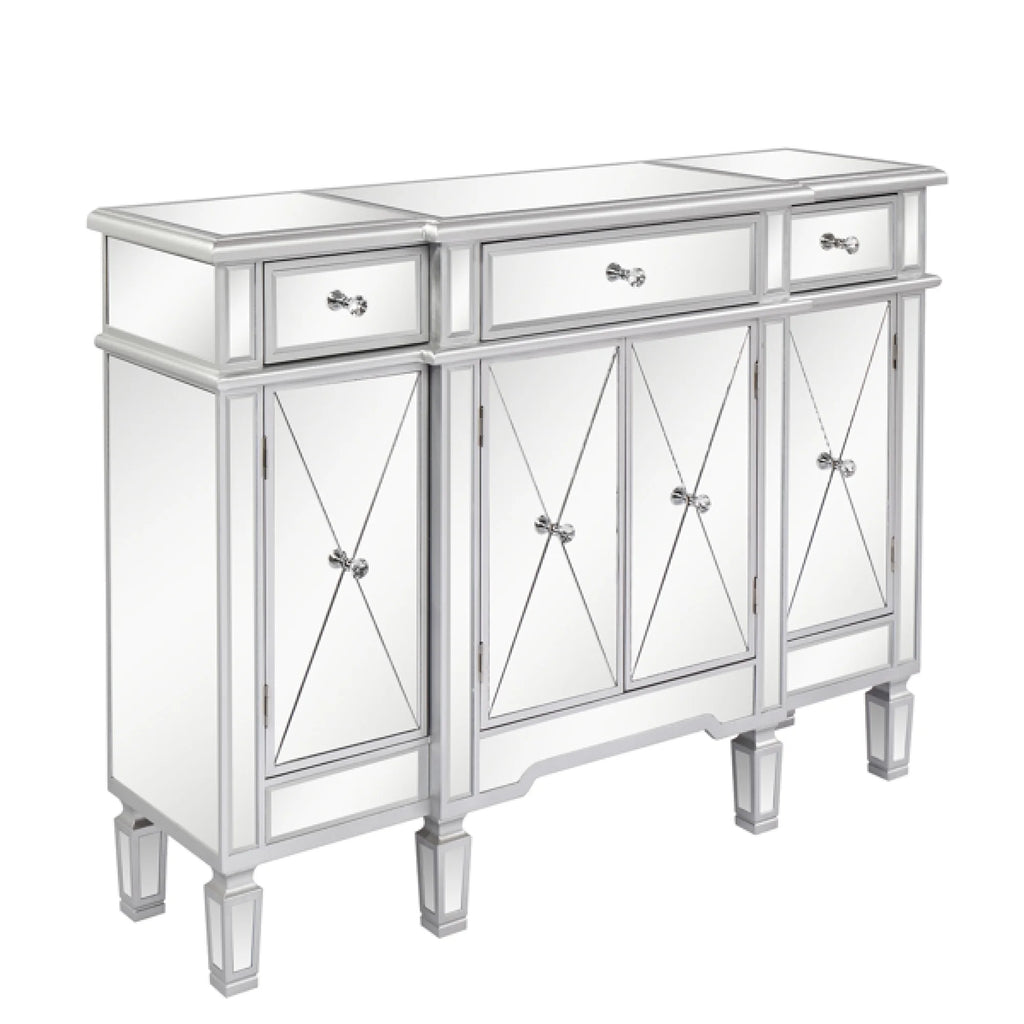 Glass TV Stand with 3 Drawers L87520