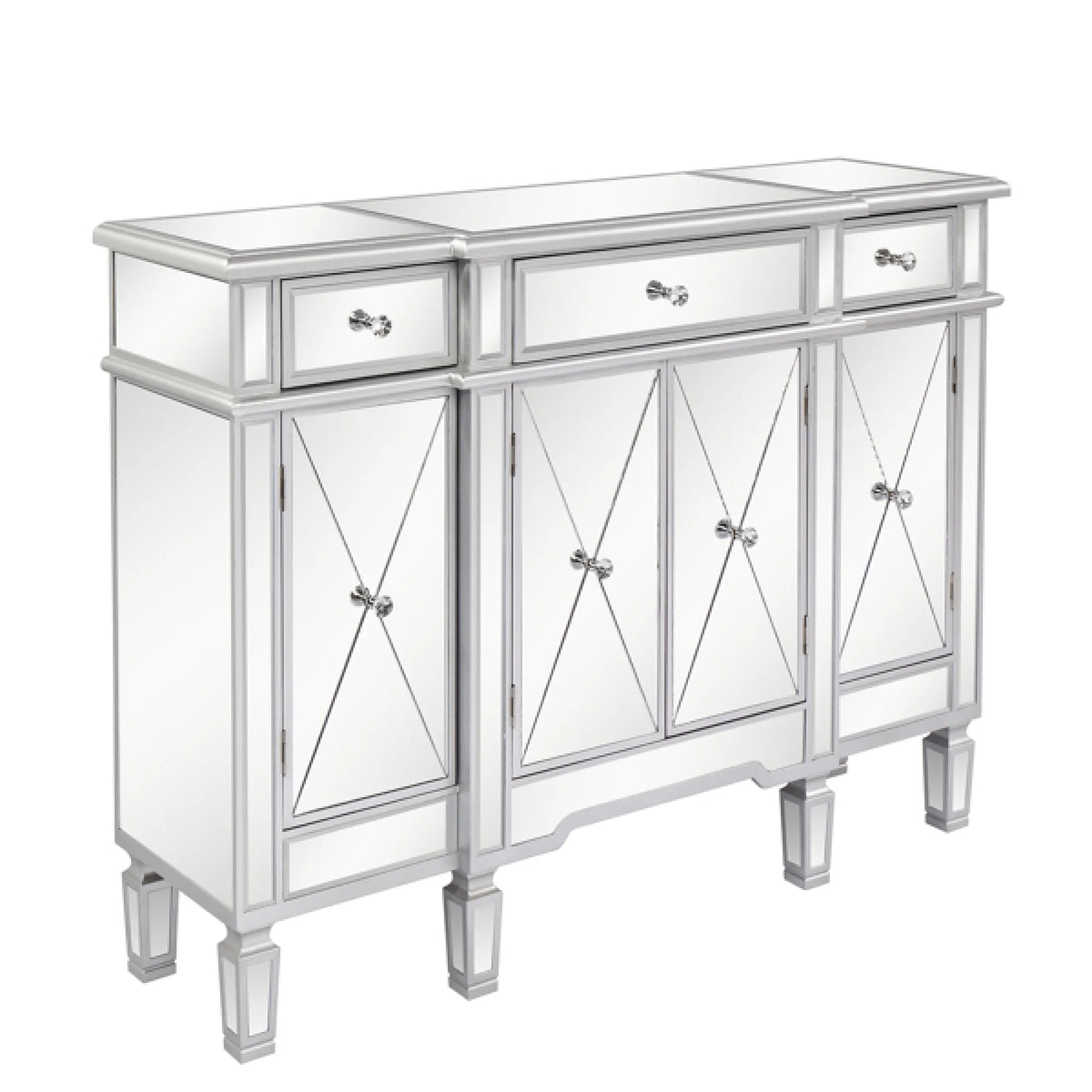 Glass TV Stand with 3 Drawers L87520