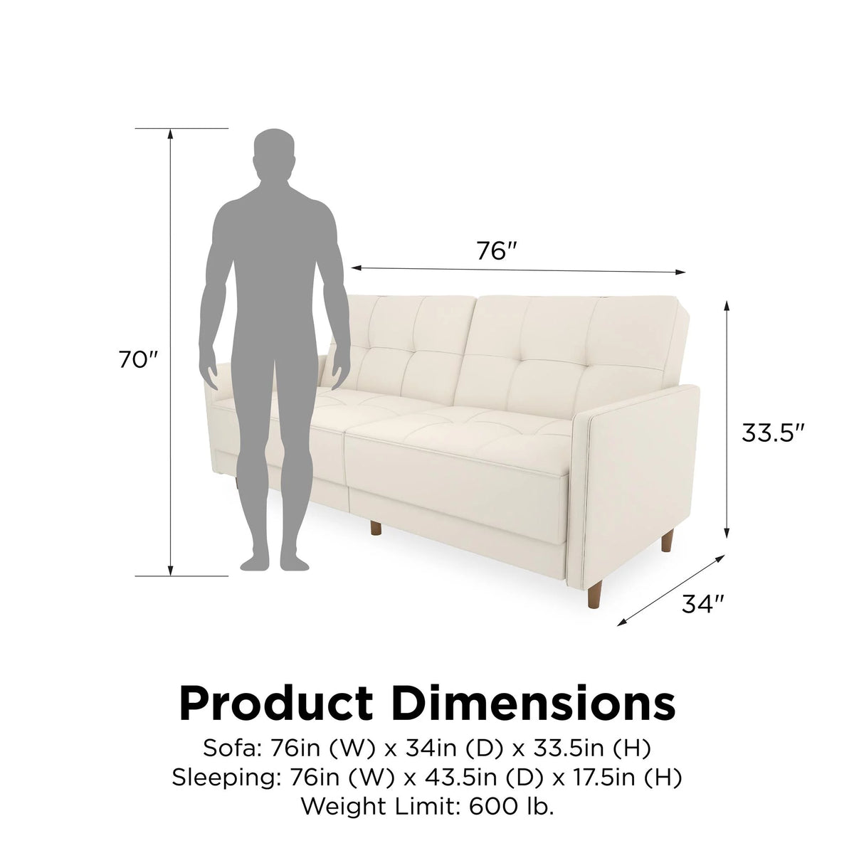 White Faux Leather Coil Futon A521081