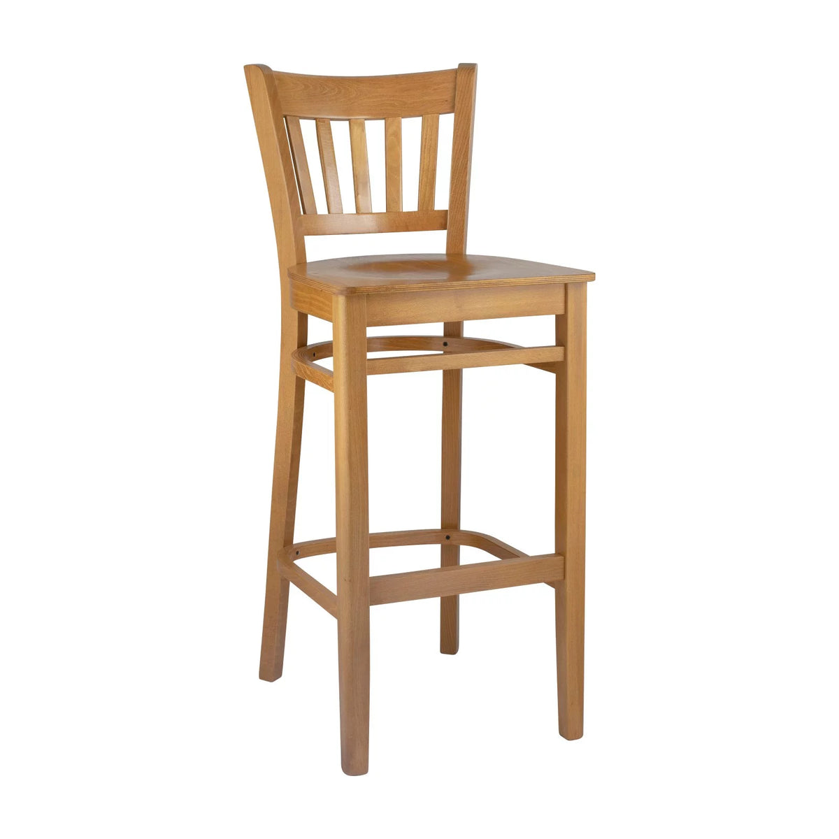 Dark Mahogany Vertical Bar Stool with Wood Seat H432