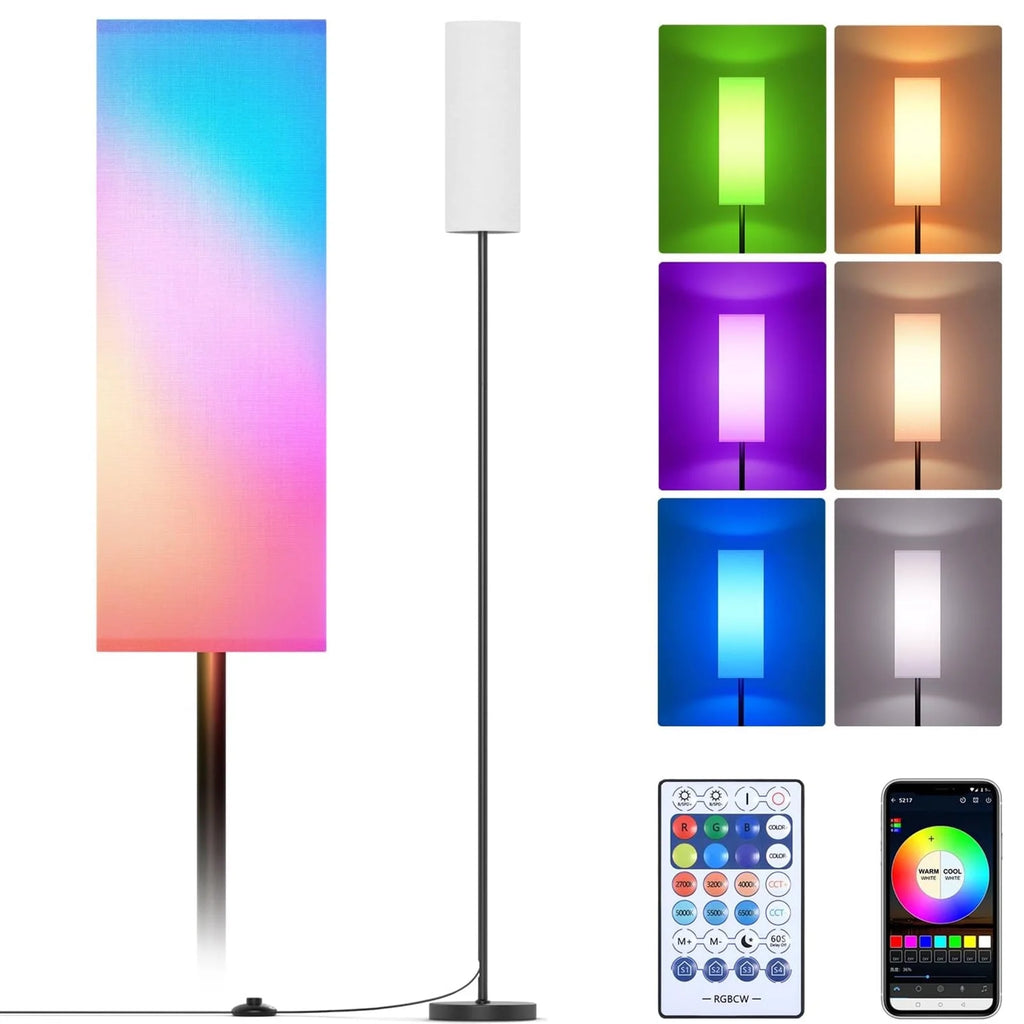 RGB Smart LED Floor Lamp with White Lampshade M272