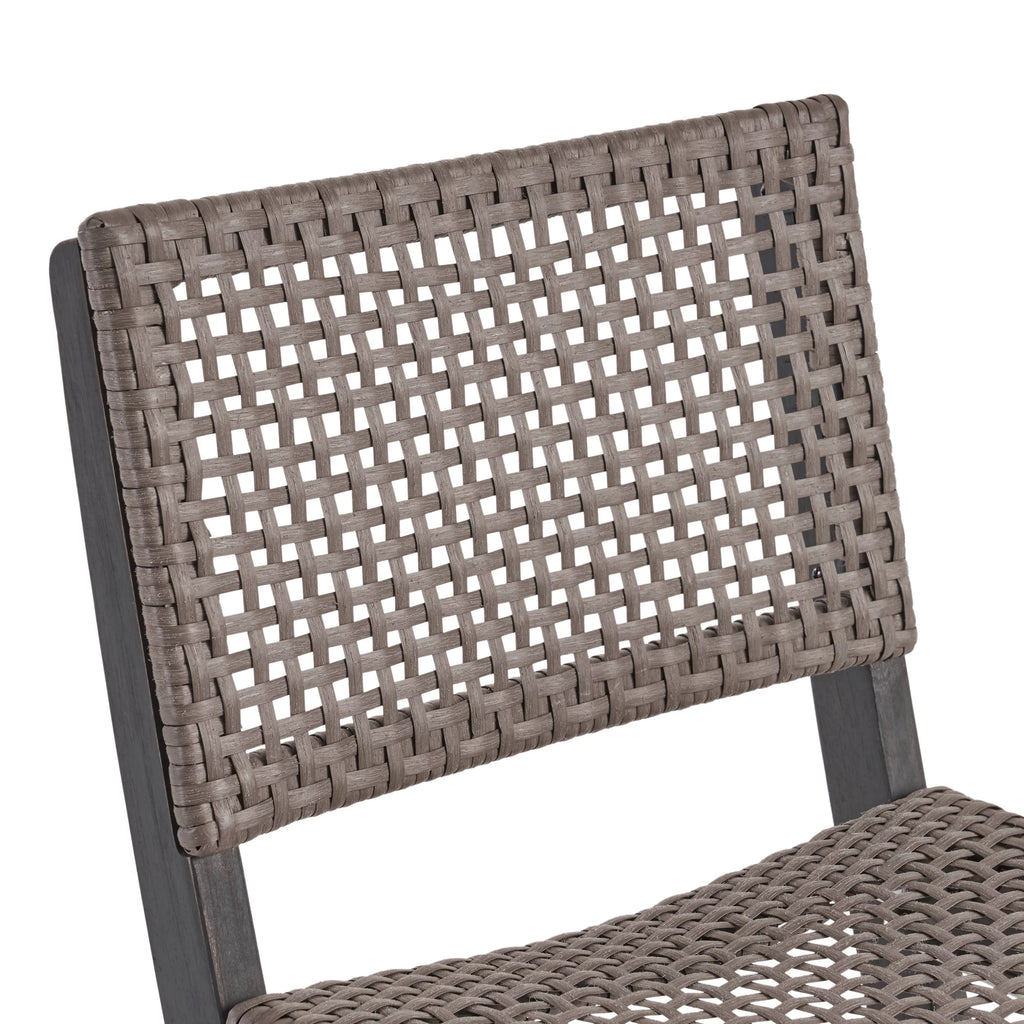 3-Pc Wood and Wicker Bar Height Set E456042