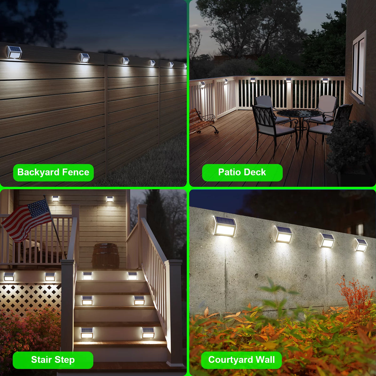 8 Pcs Outdoor Solar Fence Lights W946