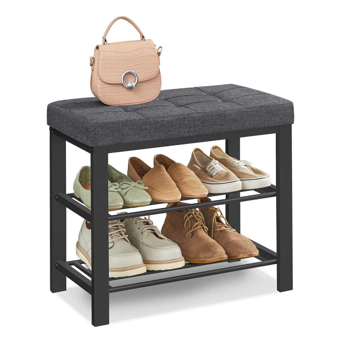 3-Tier Shoe Rack Bench with Padded Seat S363401