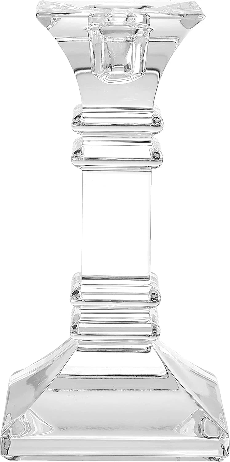 Clear Crystalline Table Candlestick Set of 2 W494