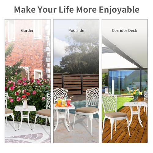 Bistro Table and Chairs Set of 2 Cast Aluminum F835