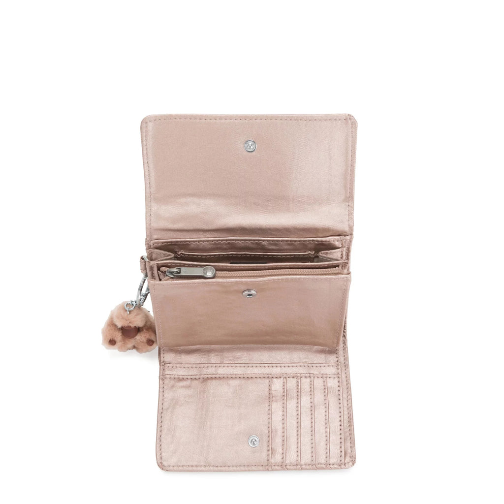 Metallic Nylon Medium Wallet Organizer with Snap Closure A7035
