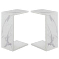 Faux White Marble Wood C End Table Set of 2 X138