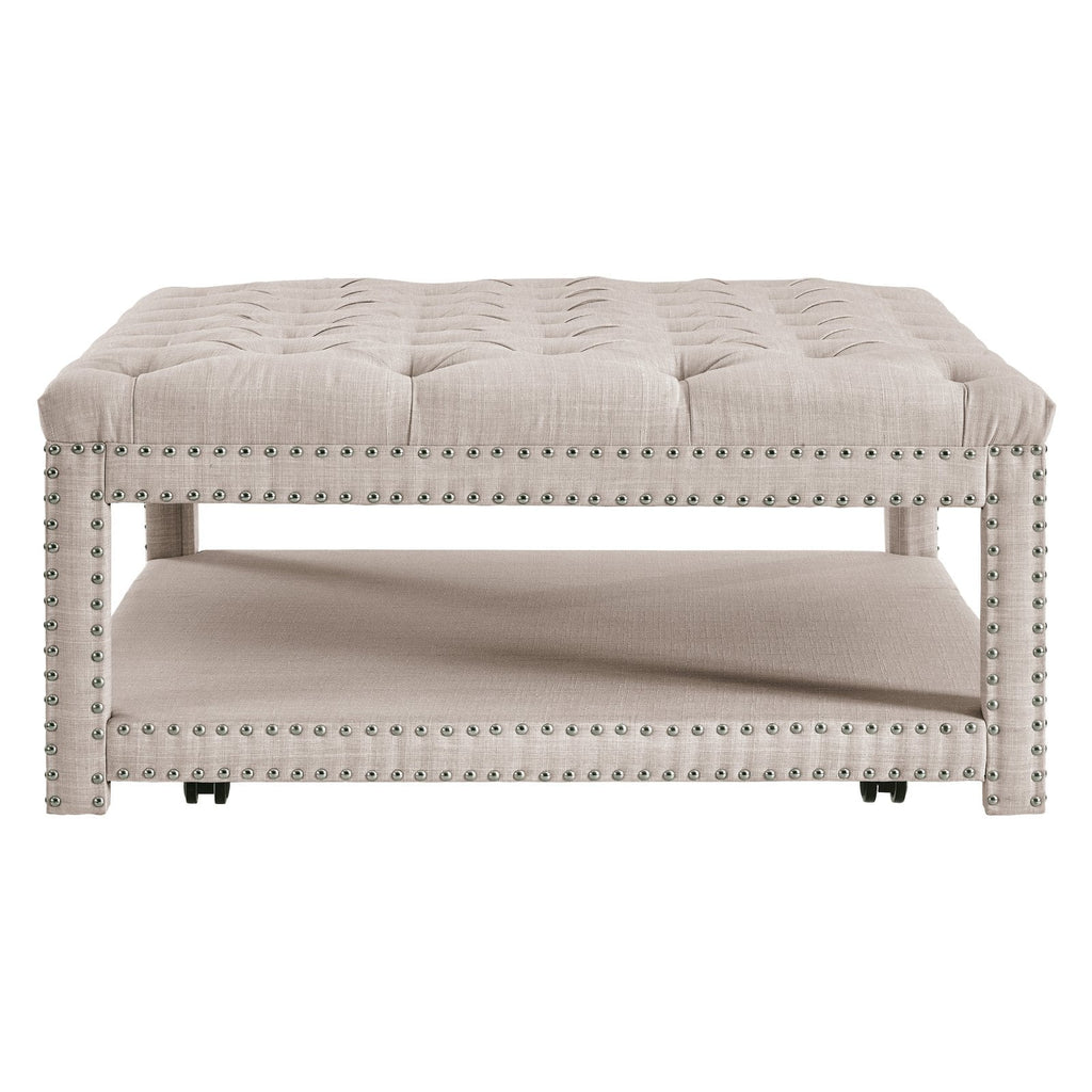 Modern Nailhead Tufted Cocktail Ottoman U6487