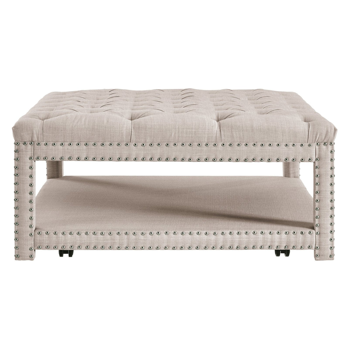 Modern Nailhead Tufted Cocktail Ottoman U6487