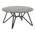 Modern Wood Round Coffee Table with Hairpin Legs in Gray G831
