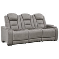 Gray Leather Power Reclining Sofa N766543