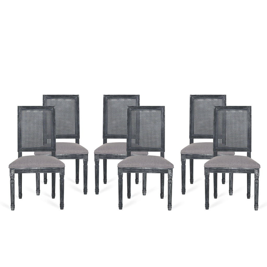 Gray Fabric Dining Chair Set of 6 X358