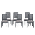 Gray Fabric Dining Chair Set of 6 X358