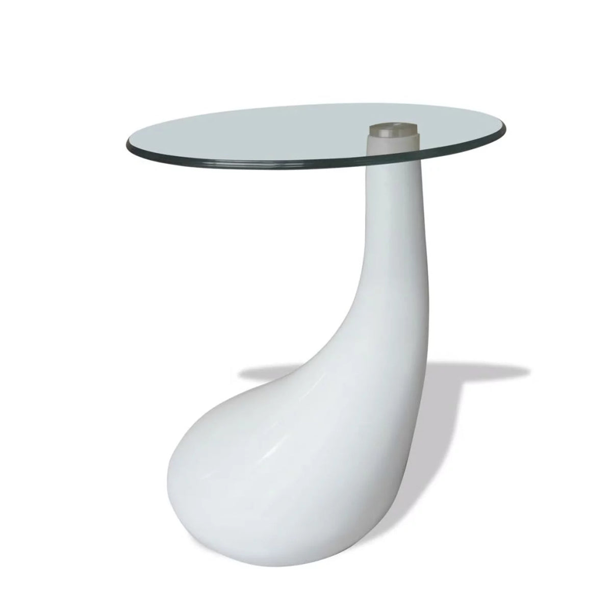 Round Glass Top White Coffee Table C51999