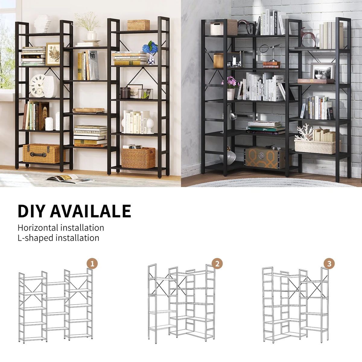 5 Tier 59" Tall Bookshelf I8565
