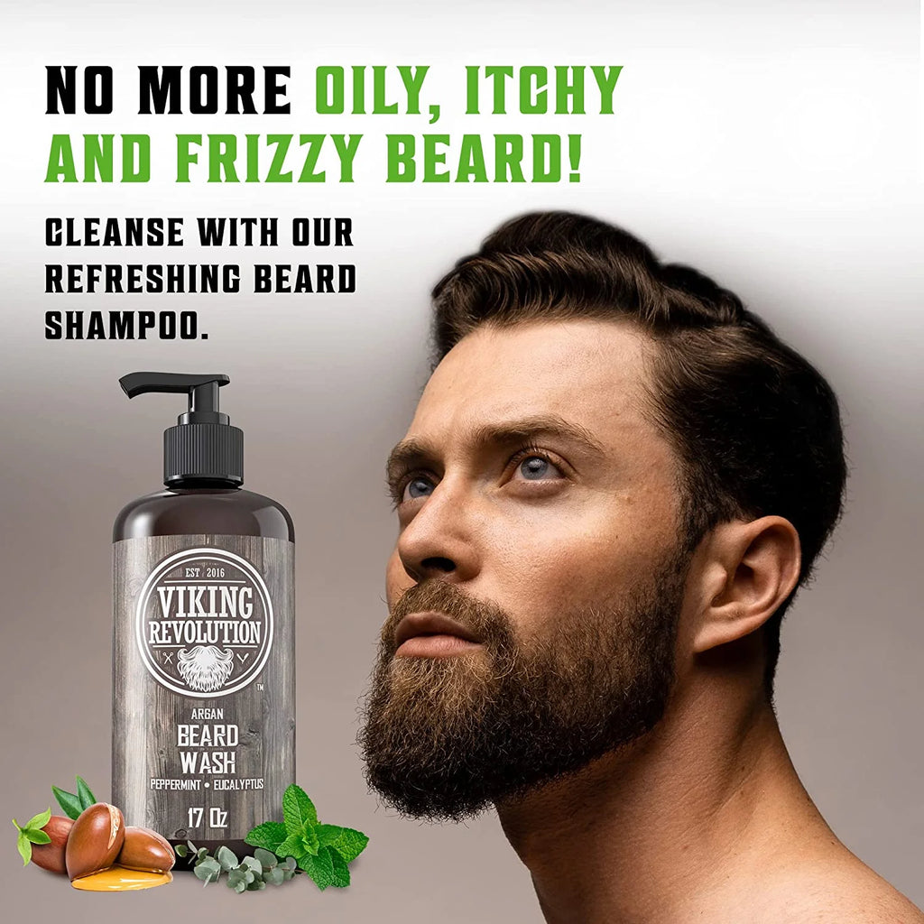 Beard Wash & Beard Conditioner Peppermint & Eucalyptus 34 Oz K6562