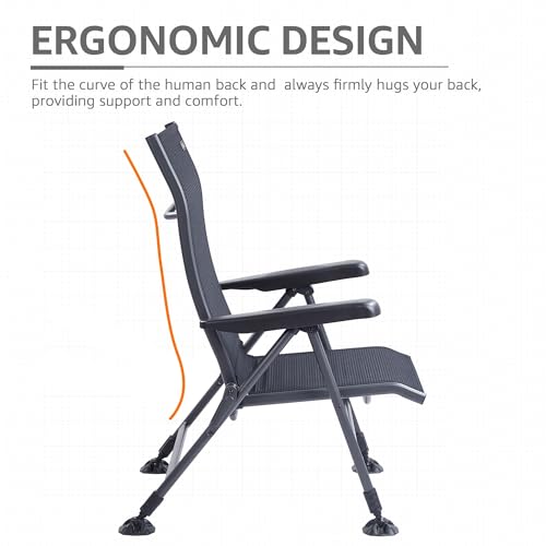 Folding Camping Chair 350 LBS Breathable Mesh Aluminum Frame K9941