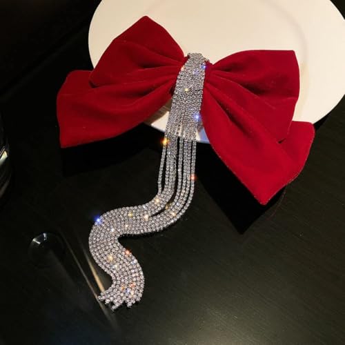 Velvet Rhinestone Bow Claw Hair Clips 2 Pack K6157