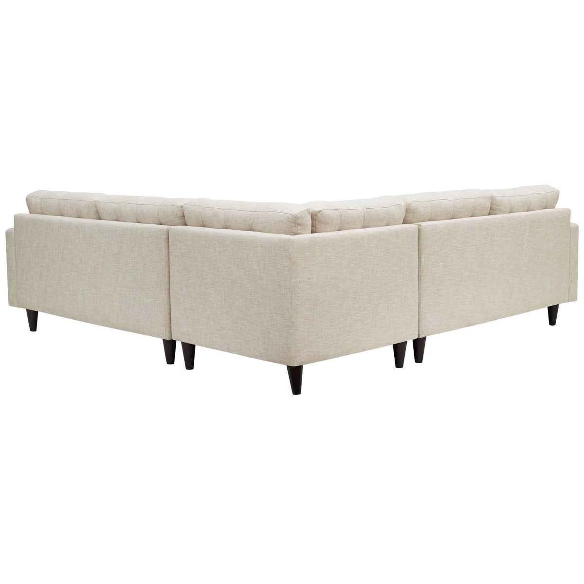 3 Piece Upholstered Fabric Sectional Sofa Set in Beige C156