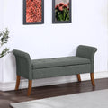 Light Charcoal Gray Fabric Storage Ottoman Bench E256